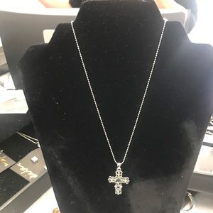Silver cross on chain